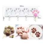 Ice Cream Molds,2 Pack Popsicle Mold with 4 Hole,Food Grade Silicone Ice Pop Molds,Bear Paw Shape