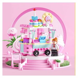 Food Cart Building Block Toy Set for Kids Building Block Playset Building Kit Street Food Construction Toys Gifts for Boys Girls Aged 4 5 6 7 8+