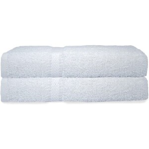 Premium 100% Cotton Towels, For Everyday Use, Ultra Soft, Highly Absorbent, Luxurious 2-piece bath size towel set 360gsm (70x130), White
