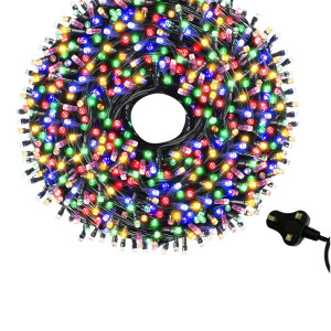 Multicolor LED String Lights Black Wire Plug-in 10mtr 100 LEDs String Home Decorative LED Strip for Christmas EID Ramadan