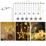 Plug-In LED String Lights 3-Mtr 12 Stars 120 LED String Lights Home Decorative Curtain String Light for Christmas EID Ramadan