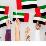 12 Pcs UAE National Day Celebration Flags Hand Held Flags Emirati National Days Flags Wooden Hand Grip UAE Flags