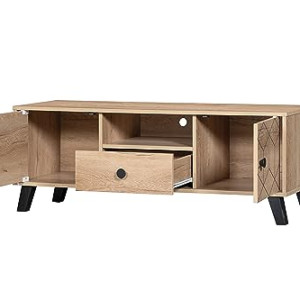 MAF Modern Multifunctional TV Table Stand-(MAF-TV113-120CM)-Storage Unit with 1 Drawers and Tow Doors Storage Shelves