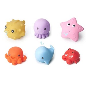 6 Cute Animals Bath Toys - Assorted Color - PVC Packing
