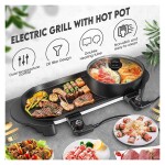 Korean Hot Pot Grill Combo,Electric Shabu Shabu Hot Pot Grill with Divider Korean BBQ Grill 220V 2000W