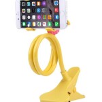 DLORKAN Versatile Phone Stand Universal Gooseneck Holder with Flexible Grip for Comfortable Viewing and Multitasking in Yellow