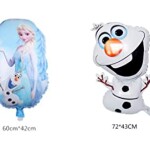 JIN,64pcs, Elsa 60cm, OlafSnow man 72cm, Colorful Balloons Party Supplies for Birthday Decoration, Girls kids children's birthday party