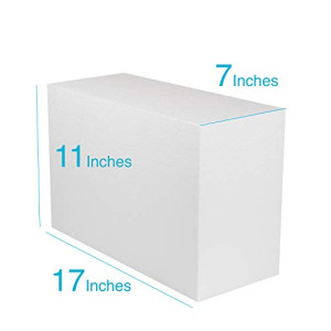 Silverlake Large Craft Foam Block - 11x17x7 EPS Polystyrene Blocks for Crafting, Modeling, Art Projects and Floral Arrangements - Sculpting Blocks for DIY School & Home Art Projects