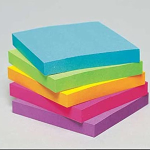 Post-it Notes Ultra Colors 3 x 3 in (76 x 76 mm) 654-5UC | Assorted Colors | Sticky Notes | For Note Taking, To Do Lists and Reminders