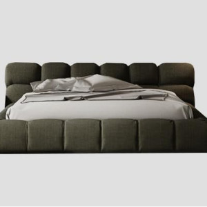 Modern Italian Queen-Sized High Quality Double Bed (1.5M Without Mattress, Green)