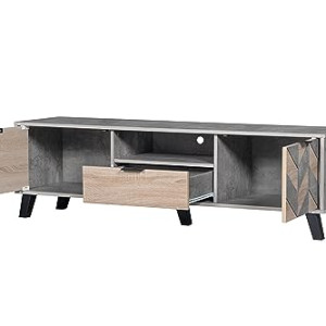 MAF Modern Multifunctional TV Table Stand-MAF-TV100-150CM-Storage Unit with 1 Drawers and Tow Doors Storage Shelves