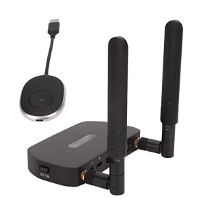 4K Transmitter Receiver, Wireless Video Extender Kit for HDTV Projector with 5G Dual Antenna Dual Output Multiple TX (WHD-2)