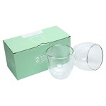 Double Walled Glasses for Cappuccino Coffee Cups Mugs for Hot and Cold Drinks, 250ml set of 2 pcs