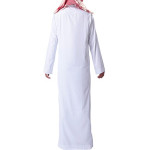 H HrokkMen's Muslim Solid White Business Saudi Arabic Thobe