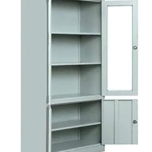 MAF Steel & Glass MAF-FC06 4 Door Metal Filing Cabinet With Key Lock & Shelves Storage Compartment For office
