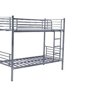MAF Metal Steel Bunk Bed MAF-116 Heavy Duty Silver & Guard Rails Sturdy for Home, Baby Home, Apartment Studio Room Size 90x190 cm