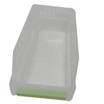 Slim Plastic Storage Organizer Basket Bins Clear/White 11" x 5" x 3.25" for Pantry Kitchen Utensils, Bathroom, Desk, Medicine (4 Pack)