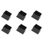 METALLIXITY Chair Leg End Cover (40mm x 40mm) 6Pcs, Square PVC Furniture Feet Caps Floor Protector - for Sofa Table Patio Chairs, Black