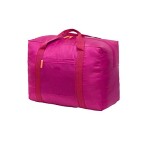 Waterproof Nylon Foldable Travel Bag Storage Duffel Bag Packable Lightweight Luggage Bag for Men and Women (Dark Pink)