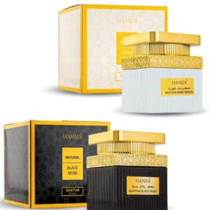 Luxury Oriental Home Fragrance Gift Set - Bakhoor Oud Muattar Black Musk & Oud Muattar Musk Tahara 50gm Assorted