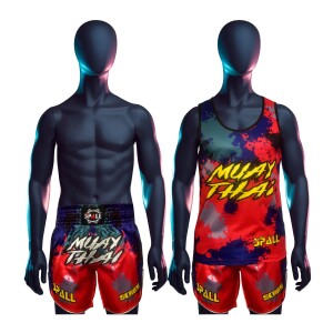 Spall Men's Gym Tank Top And Shorts Workout Muscle Tee Training Bodybuilding Fitness Sleeveless Muay Thai Sports Boxing Workout Tank Top Shorts