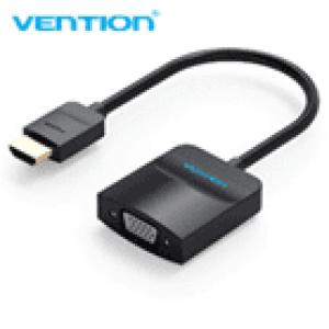 HDMI to VGA Converter with Female Micro USB and Audio Port  0.15M Black