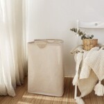 Laundry Basket with Wooden Handle Laundry Hamper