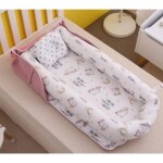 Portable Baby Lounger 100% Breathable Cotton Newborn Bassinet