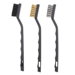 3Pcs Mini Wire Brush Set Nylon Brass Stainless Steel Wire Brush for Cleaning
