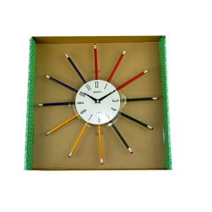 Orient Pencil Round Shape Wall Clock For Kids Room,Office Room