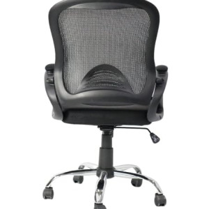 (MAF-9139)-Ergonomic Office Chair Breathable Mesh Computer Task Desk Chair with Flip-up Armrest Adjustable Height Executive Rolling Swivel Mid Back Chair for Home Working Study - Black