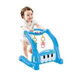 3 in 1 Multifunction Piano & Fitness Rack Walker for Children play together, Best gift for Children- Blue color