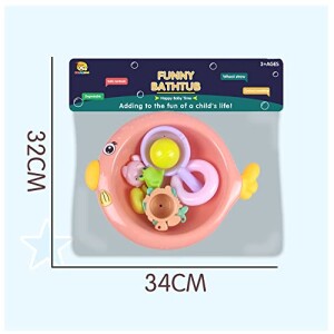 Baby Bathtub Round fish basin with bath accessories + plastic animals