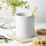 exciting Lives Plain Ceramic Coffee Mugs (White)- Set Of 4