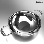 DELICI DTKP 28 Tri-ply Stainless Steel Kadai Pan with Premium SS Handle