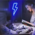 Led Lightning Bolt Neon Sign Decor Light, Blue