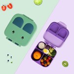 Snack Attack TM Lunch Box for Kid School, Bunny Shape Green Color | 3/4 Convertible Compartments| BPA FREE|LEAK PROOF| Dishwasher Safe | Back to School Season