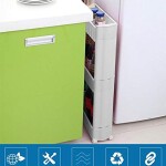 BePrincess 3-Tier Slim Storage, Cart Narrow Laundry Storage, Cart Slide Out Storage, Kitchen Trolley Spice Rack with Rolling Castor