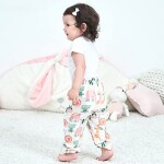 4 Pack Baby Girl Pants Set Cotton Toddler Girl Floral Print Knit Leggings Pull-On Pants Set