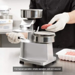 Commercial Hamburger Patty Maker with Stainless Steel Build - 5-Inch Heavy-Duty Beef Meat Forming Processor