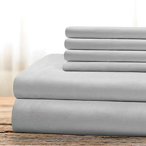 BYSURE Hotel Luxury Bed Sheets Set 6 Piece(Full, Light Gray) - Super Soft 1800 Thread Count 100% Microfiber Sheets with , Wrinkle & Fade Resistant