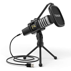 USB Microphone, TONOR Cardioid Condenser Computer PC Mic with Tripod Stand, Pop Filter, Shock Mount for Gaming, Streaming