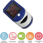 JOYWAY-Blue carbon Fingertip Pulse Oximter, Multi Purpose Digital Monitoring Pulse Rate and SpO2 with LED Digital Display for Sports or Daily Use