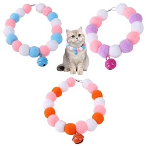 3 Pack Cat Collars Breakaway with Bell Cat Collars with Cute Bowtie for Pet Kitten Cats and Small Dogs Pets Adjustable