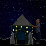 AM ANNA Rocket Ship kids Tent - Space Themed Pretend Play Tent - Space Play House - Spaceship Tent For Kids - Foldable Pop Up Star Play Tent Blue