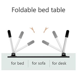 Foldable Laptop Table, Portable Standing Bed Desk, Breakfast Serving Bed Tray, Notebook Computer Stand Reading