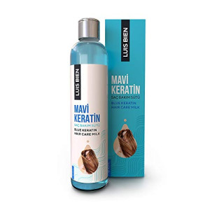 Luis Bien Blue Keratin Hair Care Milk (400ml)- Dermatologically Tested, Promotes Hair Growth, Moisturize Dry and Weak Hair, Hair Strengthening Care