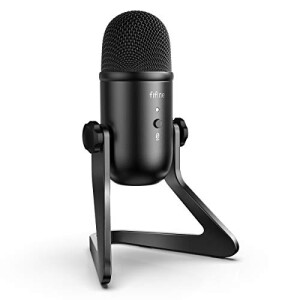 FIFINE USB Podcast Microphone for Recording Streaming on PC and Mac