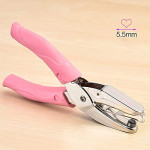 DELFINO Punch Small Mini Tiny Heart Shaped Hole Paper Punch Puncher with Pink Soft Handheld  Scrapbook Tool (Heart 5.5 mm)