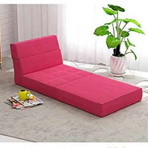 noyydh Fabric Sofa Lazy Sofa Bed Folding Sofa Bedroom Bay Window Comfortable Tatami Removable and Washable Thick 150 � 70 � 15cm (Color : Violet)